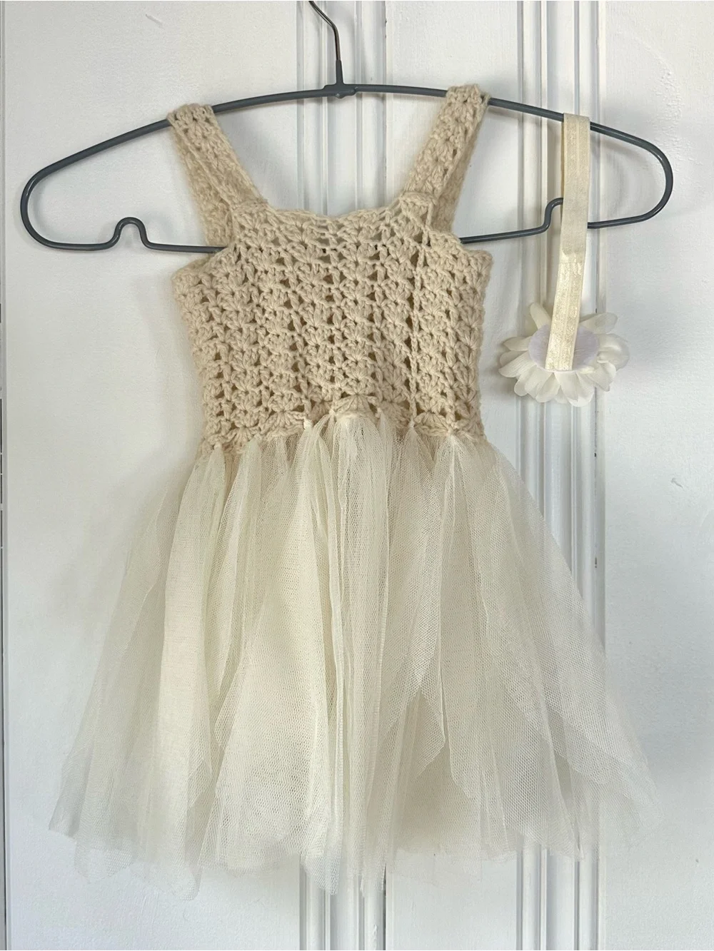 Handmade knit tulle